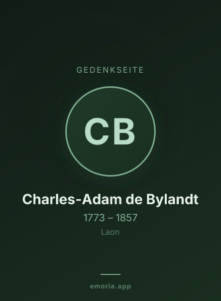 Gedenkportrait von Charles-Adam de Bylandt