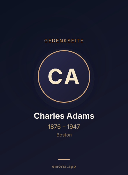 Gedenkportrait von Charles Adams