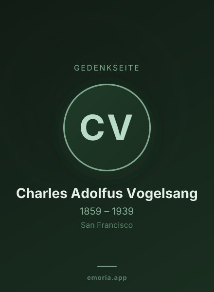 Gedenkportrait von Charles Adolfus Vogelsang