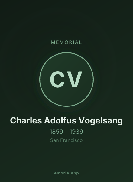 Memorial portrait of Charles Adolfus Vogelsang