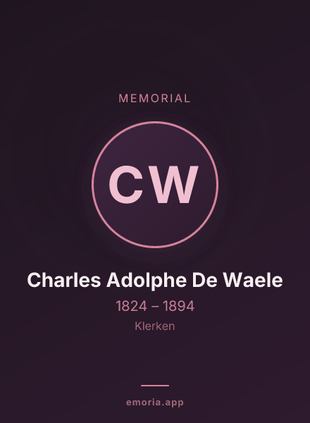 Memorial portrait of Charles Adolphe De Waele
