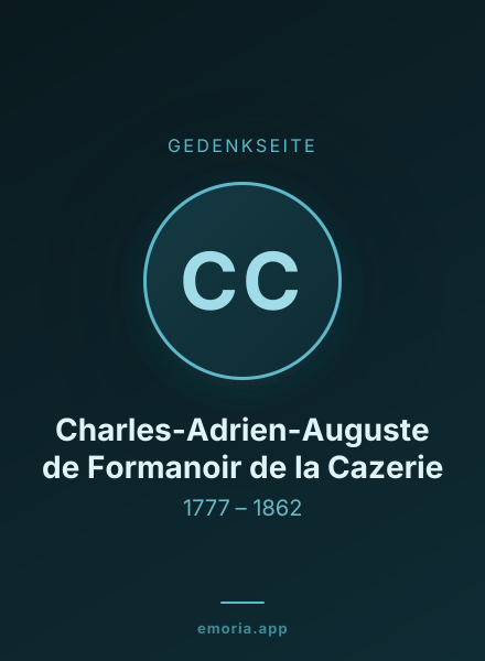 Gedenkportrait von Charles-Adrien-Auguste de Formanoir de la Cazerie