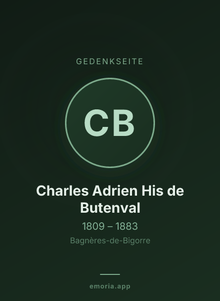 Gedenkportrait von Charles Adrien His de Butenval
