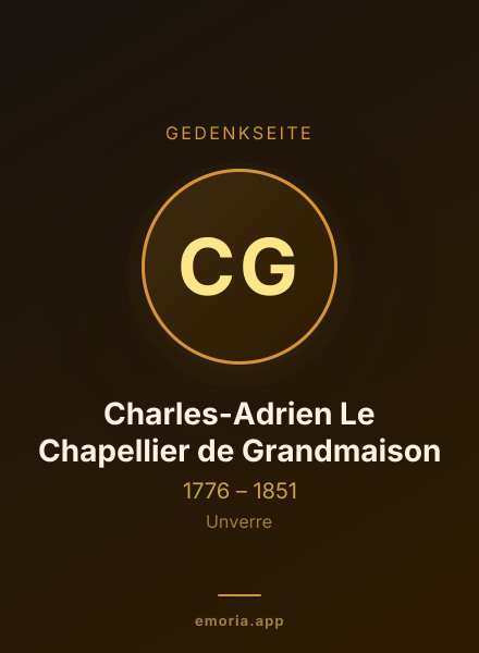 Gedenkportrait von Charles-Adrien Le Chapellier de Grandmaison