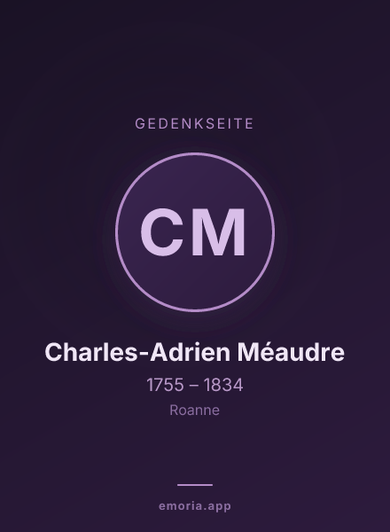 Gedenkportrait von Charles-Adrien Méaudre