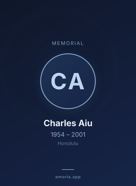 Memorial portrait of Charles Aiu