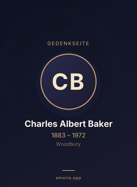 Gedenkportrait von Charles Albert Baker