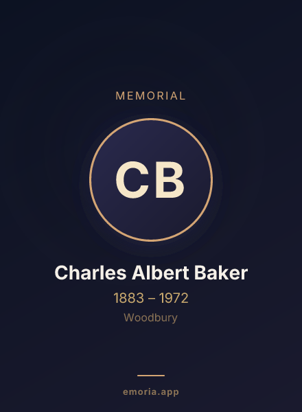 Memorial portrait of Charles Albert Baker
