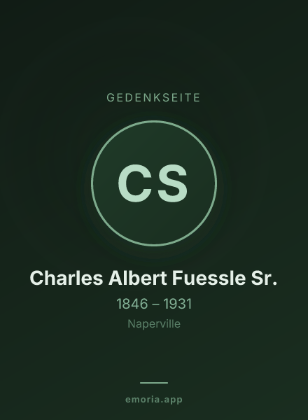 Gedenkportrait von Charles Albert Fuessle Sr.