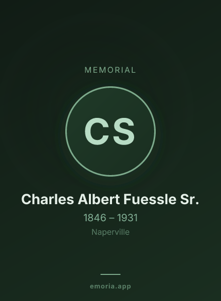 Memorial portrait of Charles Albert Fuessle Sr.