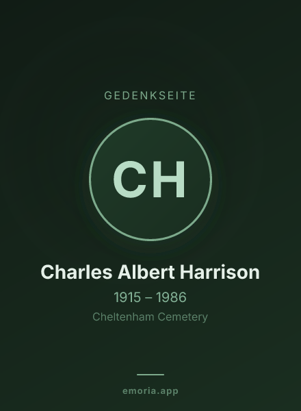 Gedenkportrait von Charles Albert Harrison