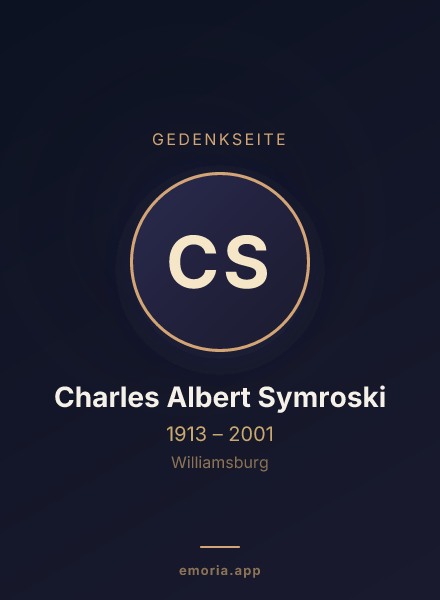 Gedenkportrait von Charles Albert Symroski