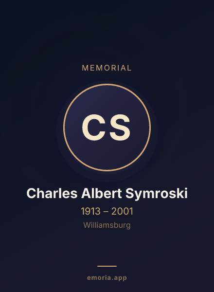 Memorial portrait of Charles Albert Symroski