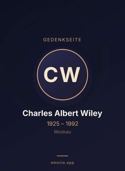 Gedenkportrait von Charles Albert Wiley