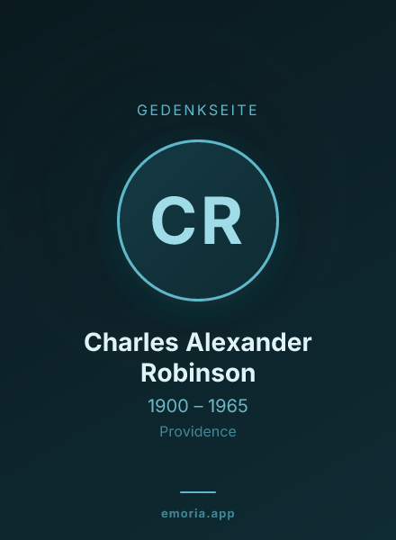 Gedenkportrait von Charles Alexander Robinson