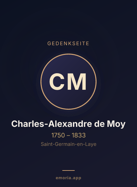 Gedenkportrait von Charles-Alexandre de Moy