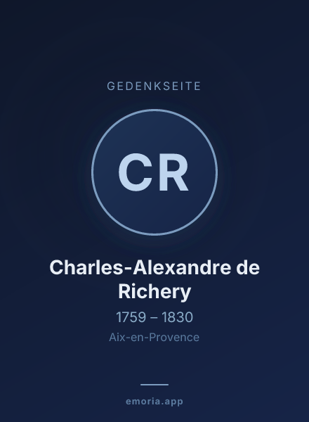 Gedenkportrait von Charles-Alexandre de Richery