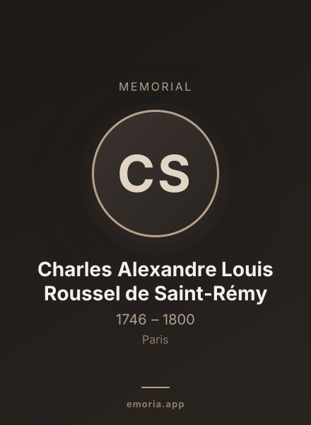 Memorial portrait of Charles Alexandre Louis Roussel de Saint-Rémy
