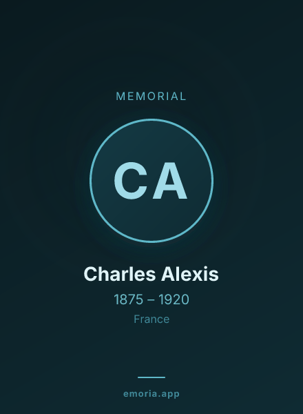 Memorial portrait of Charles Alexis