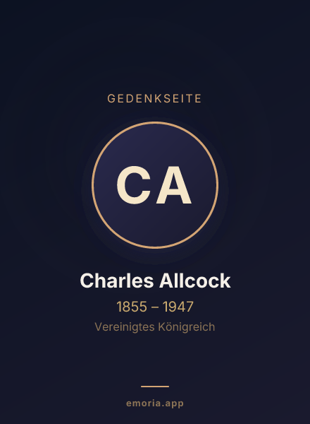 Gedenkportrait von Charles Allcock
