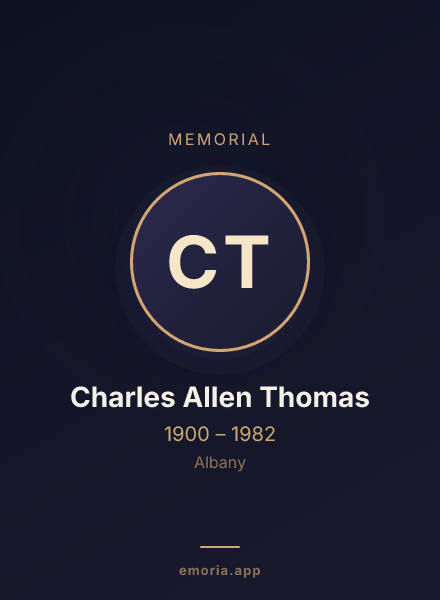 Memorial portrait of Charles Allen Thomas