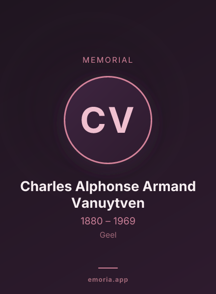 Memorial portrait of Charles Alphonse Armand Vanuytven