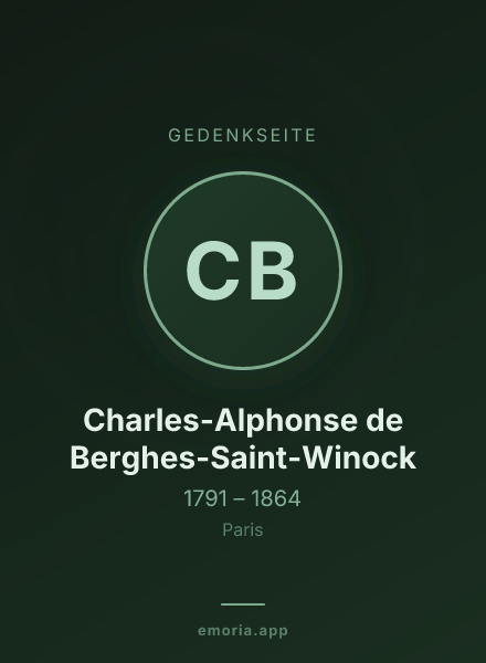 Gedenkportrait von Charles-Alphonse de Berghes-Saint-Winock