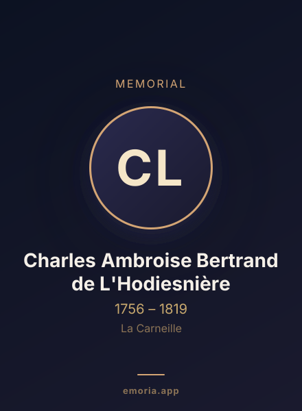 Memorial portrait of Charles Ambroise Bertrand de L'Hodiesnière