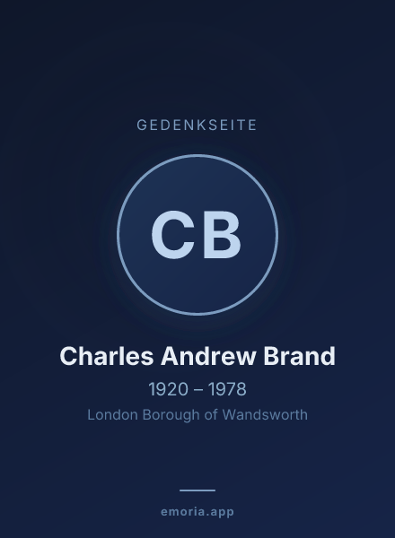 Gedenkportrait von Charles Andrew Brand