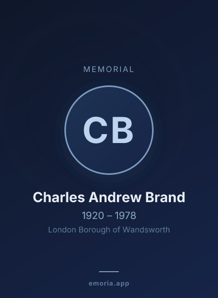Memorial portrait of Charles Andrew Brand