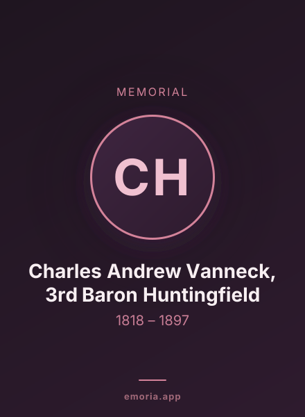 Memorial portrait of Charles Andrew Vanneck, 3rd Baron Huntingfield