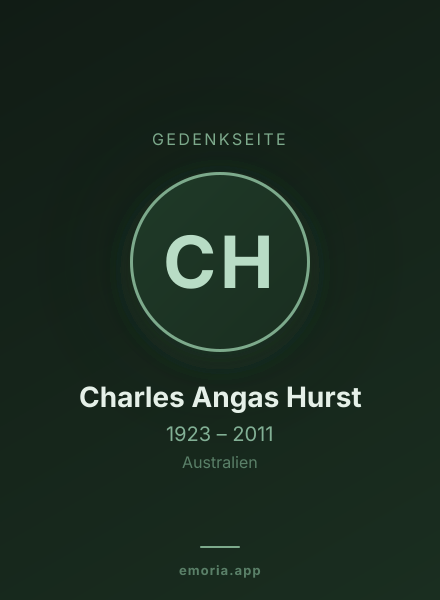 Gedenkportrait von Charles Angas Hurst