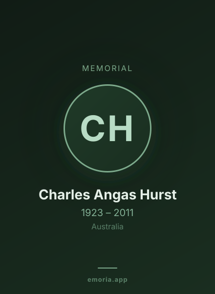 Memorial portrait of Charles Angas Hurst