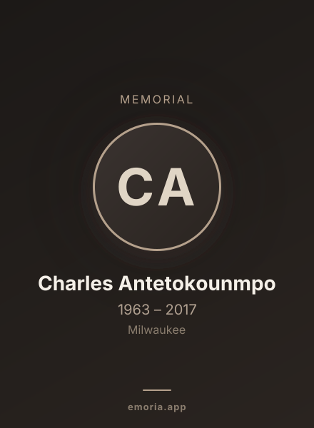 Memorial portrait of Charles Antetokounmpo
