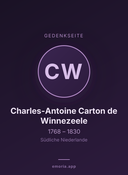 Gedenkportrait von Charles-Antoine Carton de Winnezeele