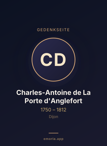 Gedenkportrait von Charles-Antoine de La Porte d'Anglefort