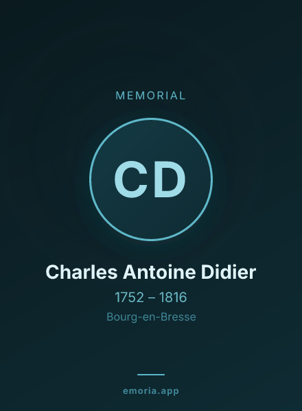 Memorial portrait of Charles Antoine Didier