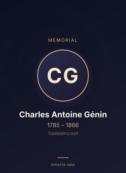 Memorial portrait of Charles Antoine Génin