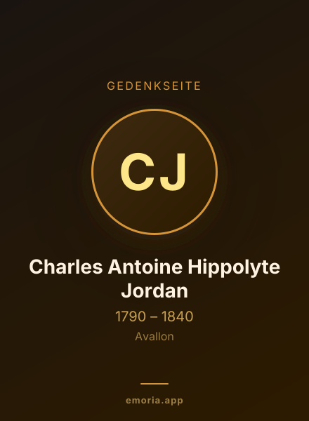 Gedenkportrait von Charles Antoine Hippolyte Jordan