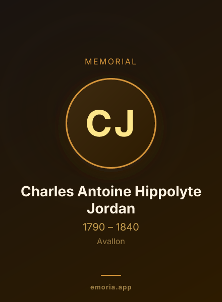 Memorial portrait of Charles Antoine Hippolyte Jordan