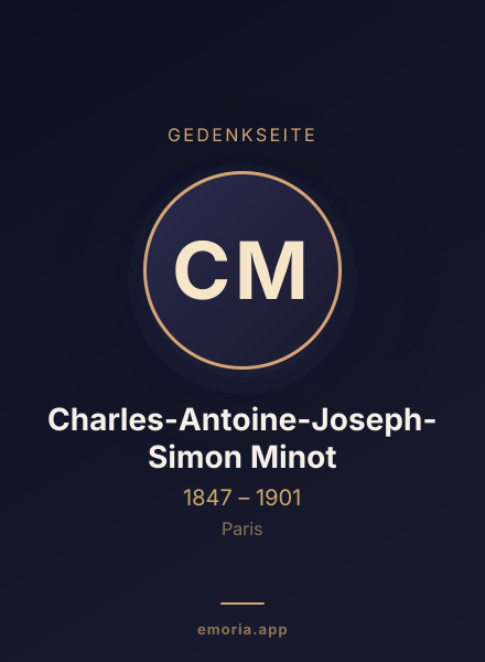Gedenkportrait von Charles-Antoine-Joseph-Simon Minot