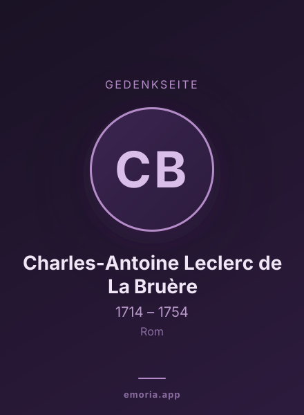Gedenkportrait von Charles-Antoine Leclerc de La Bruère