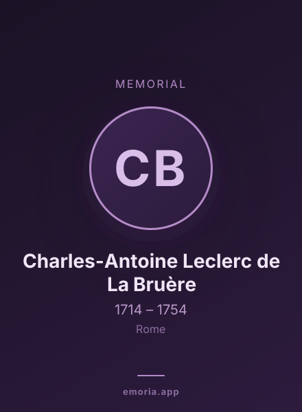 Memorial portrait of Charles-Antoine Leclerc de La Bruère