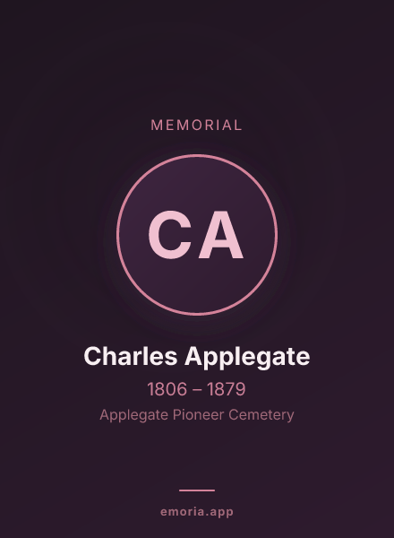 Memorial portrait of Charles Applegate