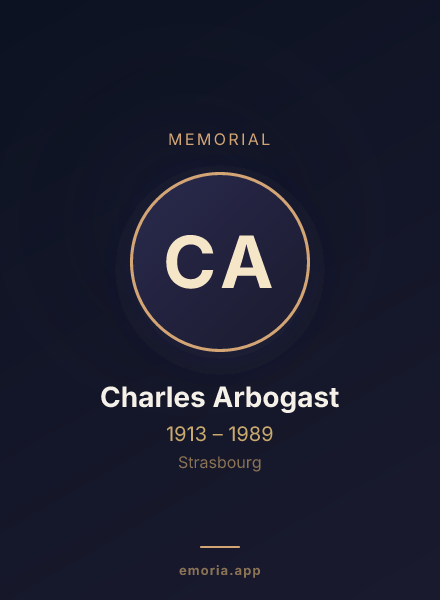Memorial portrait of Charles Arbogast