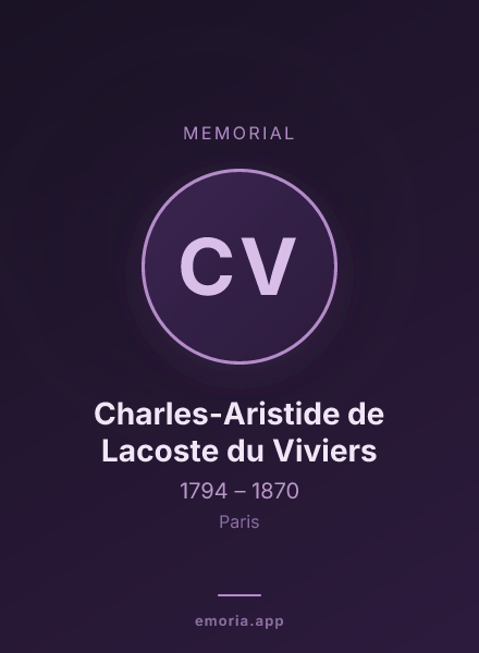 Memorial portrait of Charles-Aristide de Lacoste du Viviers