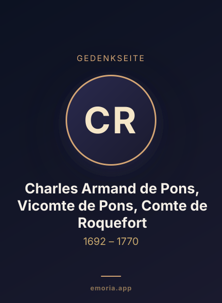 Gedenkportrait von Charles Armand de Pons, Vicomte de Pons, Comte de Roquefort