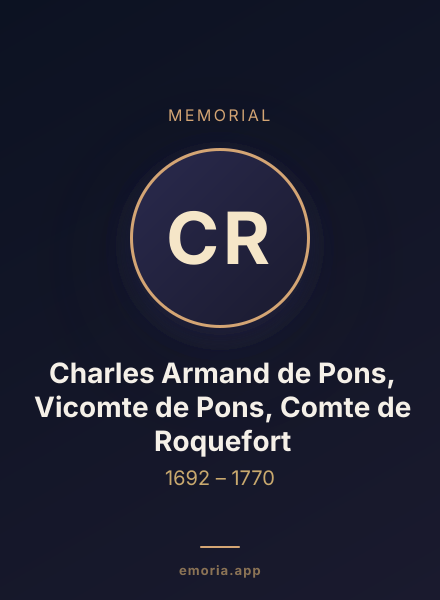 Memorial portrait of Charles Armand de Pons, Vicomte de Pons, Comte de Roquefort
