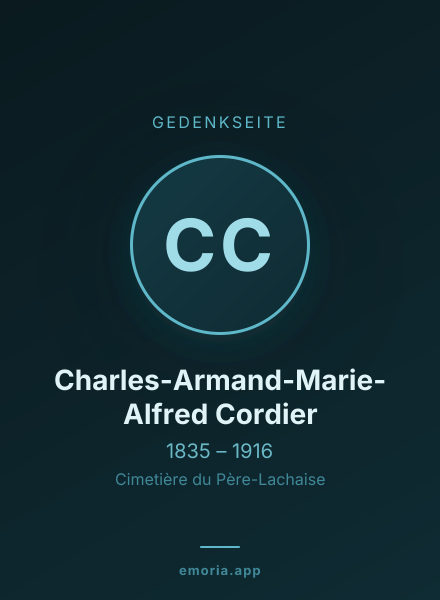 Gedenkportrait von Charles-Armand-Marie-Alfred Cordier