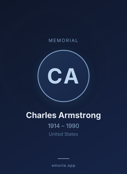 Memorial portrait of Charles Armstrong